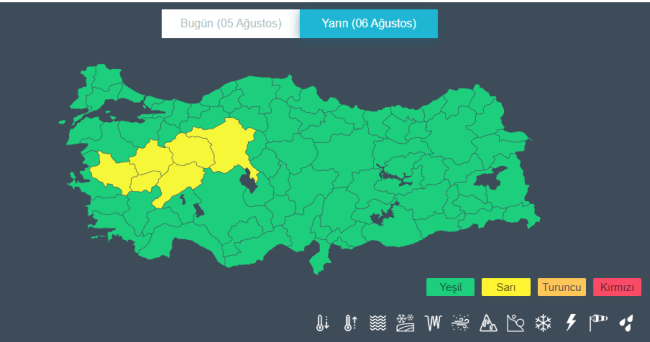 Meteoroloji'den 6 kente sarı uyarı: Kuvvetli yağış bekleniyor